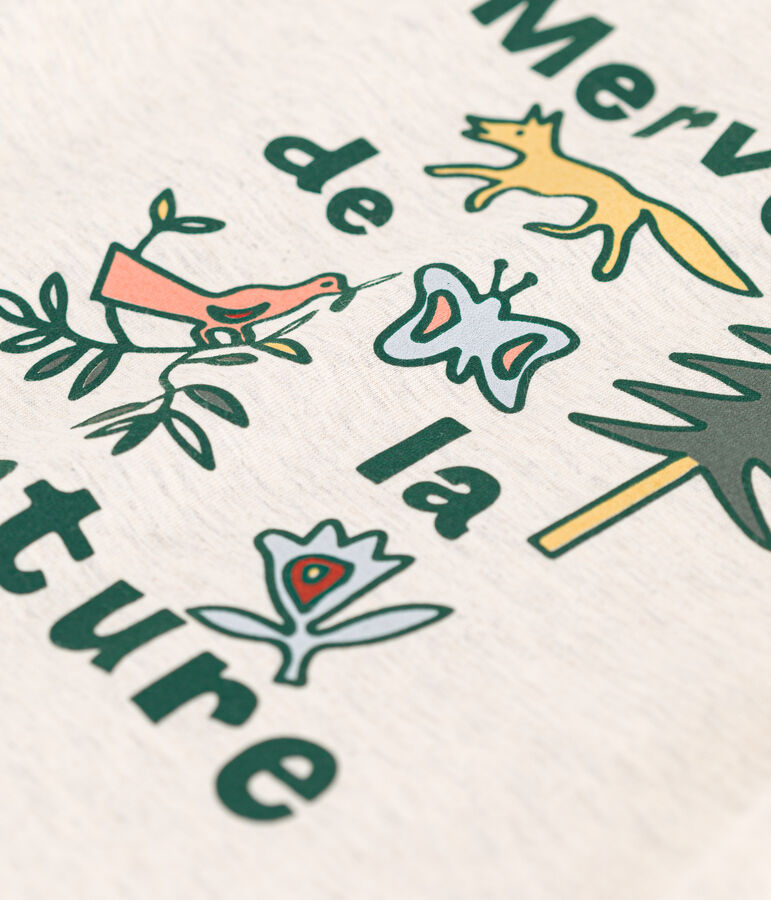 Camiseta de algod&oacute;n de manga corta para ni&ntilde;a beige