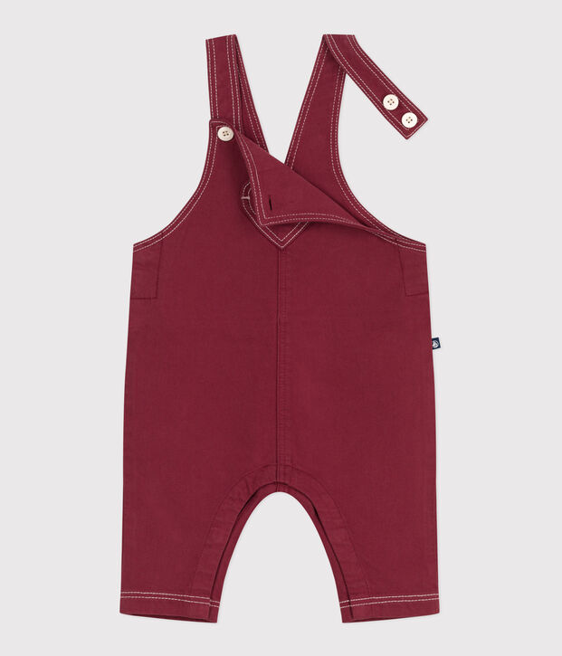 Peto largo de tejido denim de color para beb&eacute; rojo