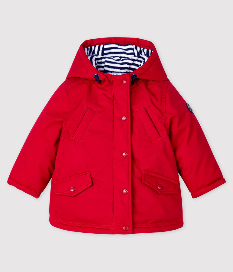 Parka semi larga para beb&eacute; ni&ntilde;o rojo