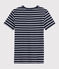 Camiseta icónica con cuello redondo para mujer azul SMOKING/blanco MARSHMALLOW