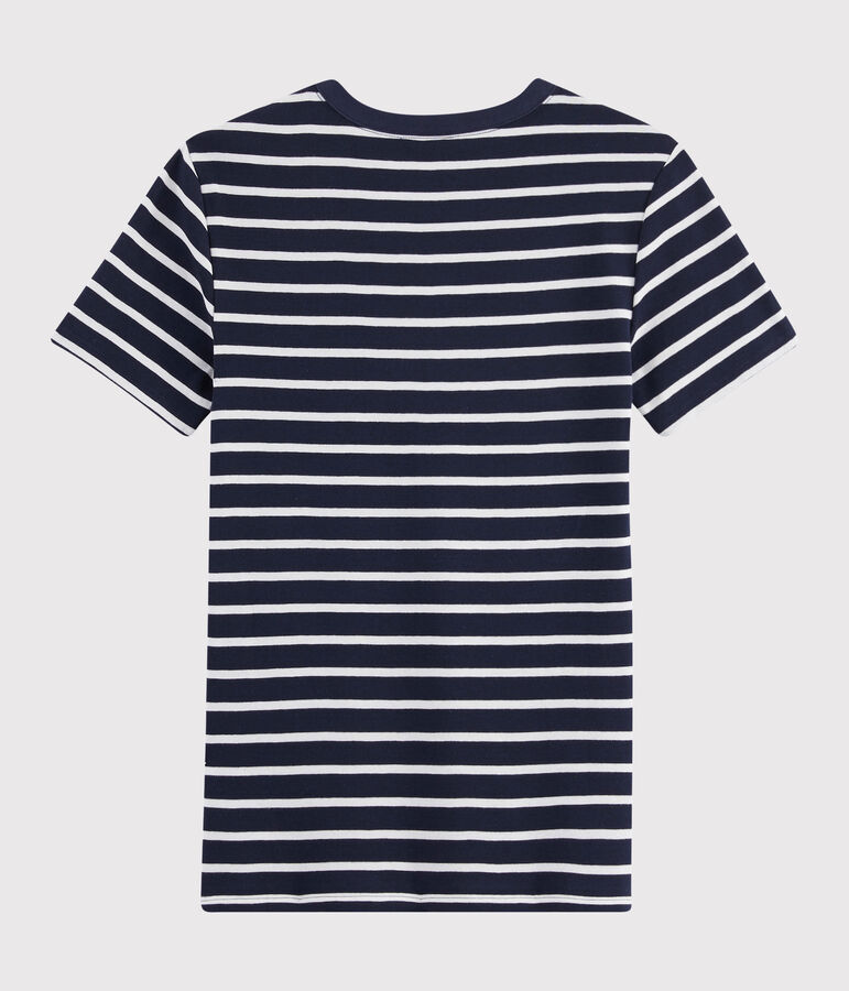 Camiseta ic&oacute;nica con cuello redondo para mujer azul/blanco