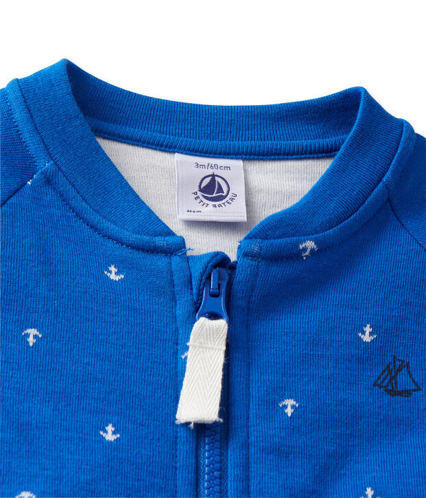 Cardigan b&eacute;b&eacute; gar&ccedil;on en tubique azul/blanco