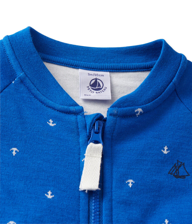 Cardigan b&eacute;b&eacute; gar&ccedil;on en tubique azul DELFT/blanco LAIT