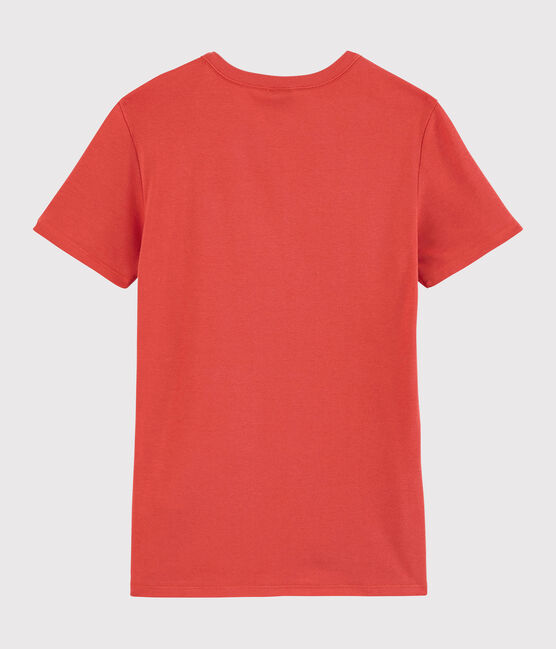 Camiseta de cuello redondo emblemática de algodón de mujer naranja OURSIN
