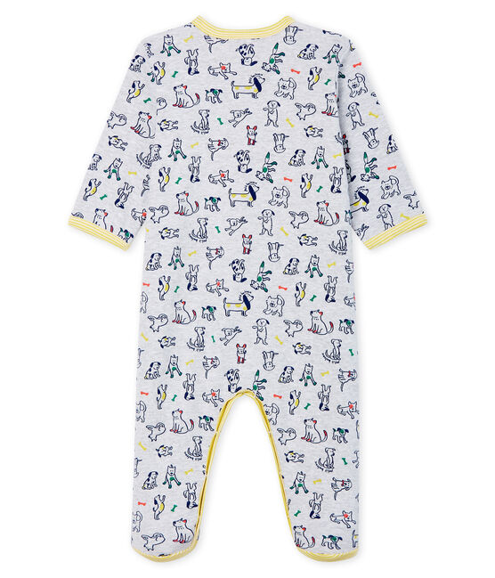 Pijama de punto para bebé niño gris POUSSIERE/blanco MULTICO