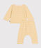 Conjunto de 2 piezas de felpa cepillada para bebé amarillo AVALANCHE/blanco DAISY