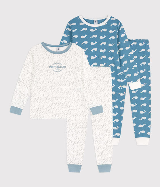 Juego de 2 pijamas de algodón con ballenas para niño variante 1