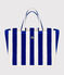 BOLSO DE RIZO BOUCLETTE RAYAS PARA MUJER  azul SURF/blanco MARSHMALLOW