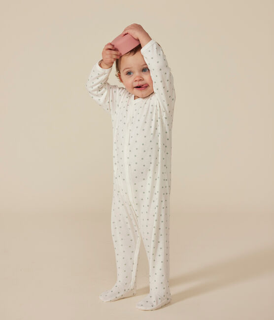 Pijama para bebé con estrella pequeña de algodón blanco MARSHMALLOW/ HERBIER