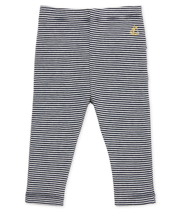 Leggings milrayas para beb&eacute; ni&ntilde;a azul/blanco