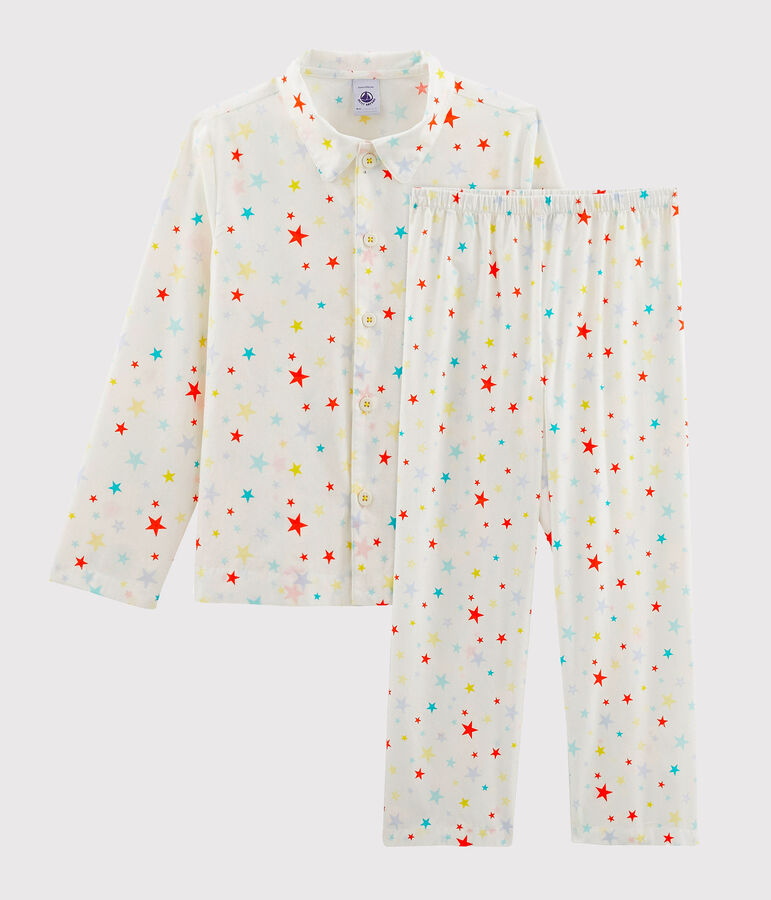 Pijama de sarga para ni&ntilde;o blanco/multicolor
