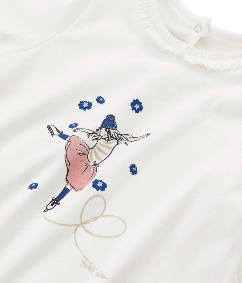 Camiseta de manga larga para ni&ntilde;a blanco