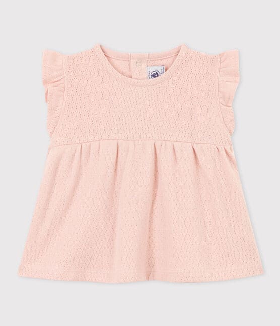 Blusa sin mangas de punto calado para bebé rosa SALINE