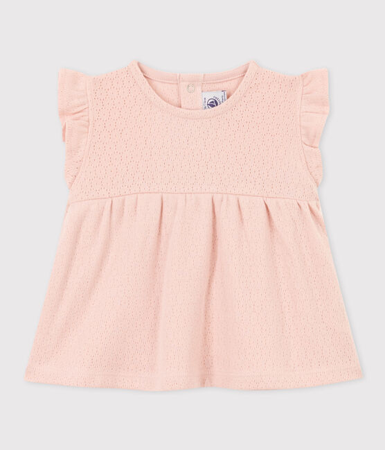 Blusa sin mangas de punto calado para bebé rosa SALINE