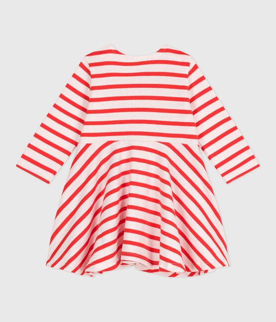 Vestido marinero de algodón grueso de manga larga para bebé rosa FLEUR/ SPICY
