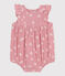 Pelele de algodón sin mangas con estampado de flores para bebé rosa CHARME/blanco MARSHMALLOW