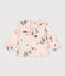 Blusa estampada de manga larga de gasa de algodón para bebé rosa SALINE/blanco MULTICO