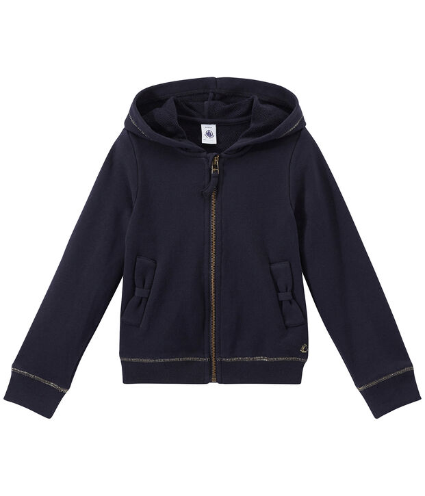 Sudadera con cremallera y capucha de ni&ntilde;a azul