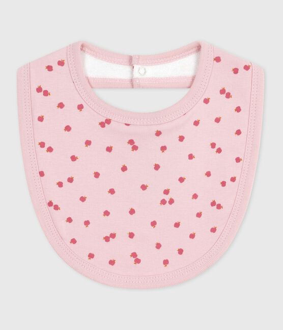 Babero de algodón estampado para recién nacido rosa JOLI/blanco MULTICO