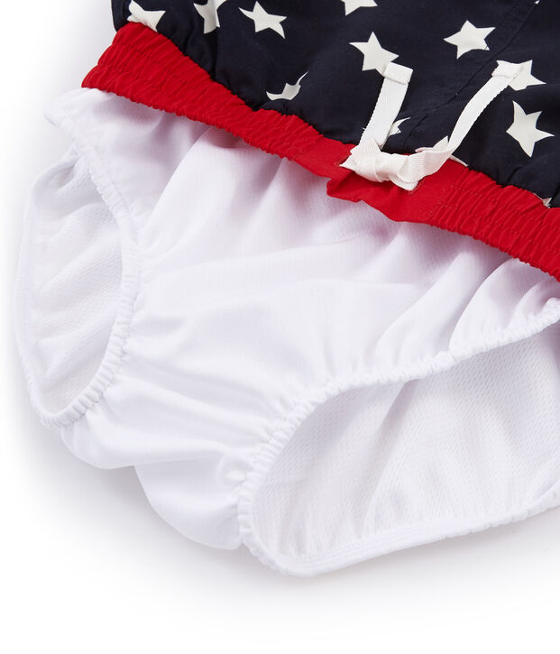 Shorts de playa infantiles para ni&ntilde;o azul/blanco