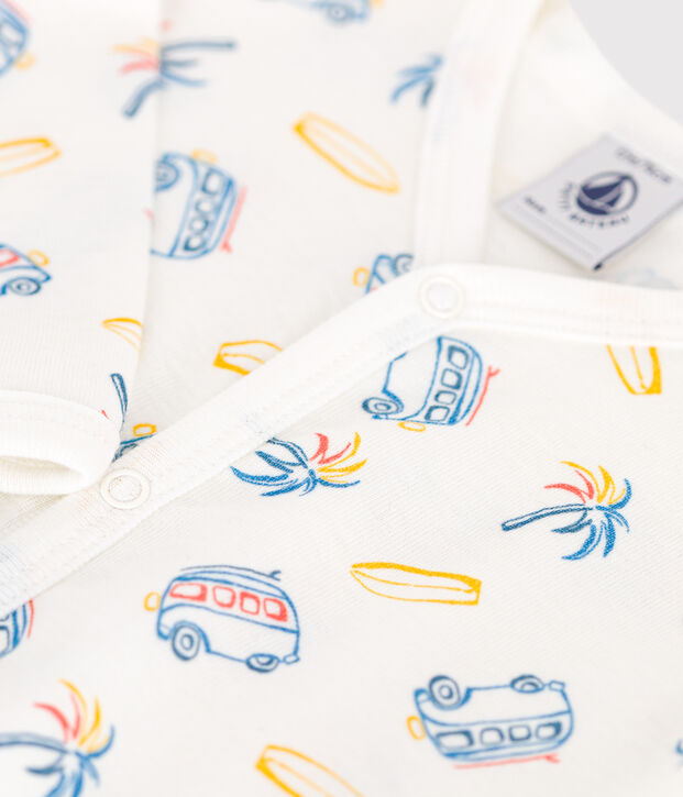 Pijama de algod&oacute;n para beb&eacute; con furgonetas blanco/multicolor