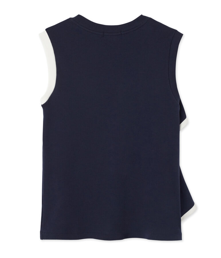 Top femme sans manches &agrave; volant azul SMOKING