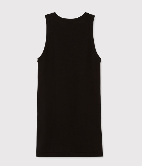 Camiseta de tirantes emblemática de algodón de mujer negro NOIR