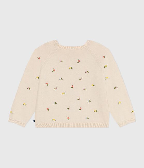 Cárdigan infantil de lana y algodón con estampados bordados blanco AVALANCHE/ MULTICO