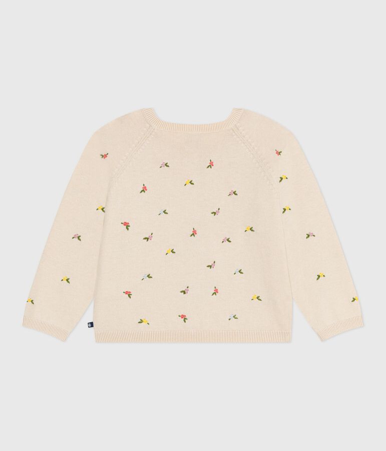 C&aacute;rdigan infantil de lana y algod&oacute;n con estampados bordados blanco AVALANCHE/ MULTICO