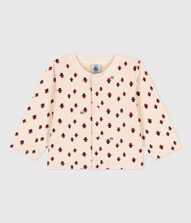 C&aacute;rdigan de t&uacute;bico estampado de beb&eacute; crudo/multicolor