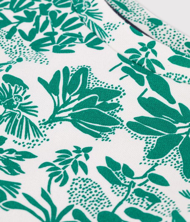 Sudadera de mulet&oacute;n de ni&ntilde;o blanco/verde