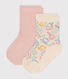 2 pares de calcetines de algodón con flores para bebé