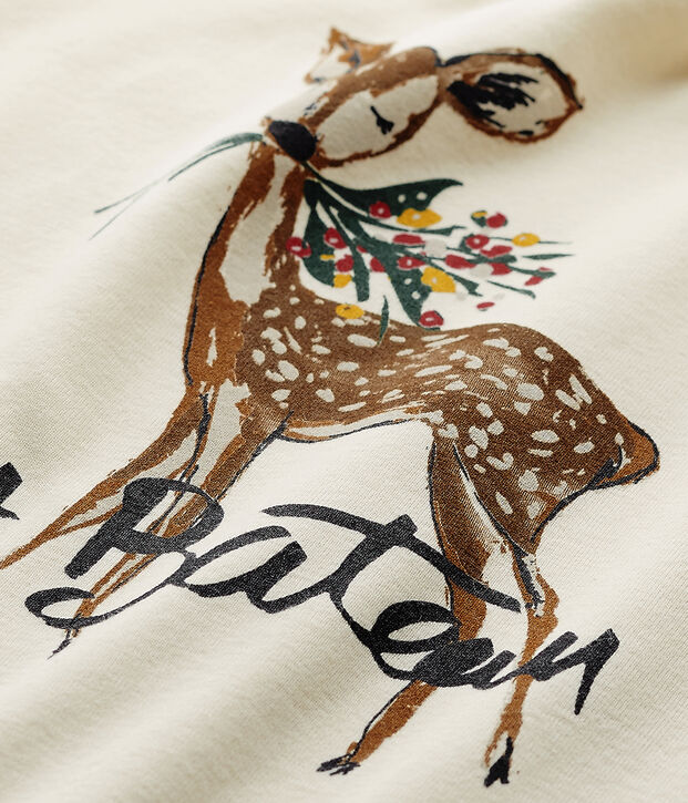 Camiseta estampada de manga larga para ni&ntilde;a blanco/rojo