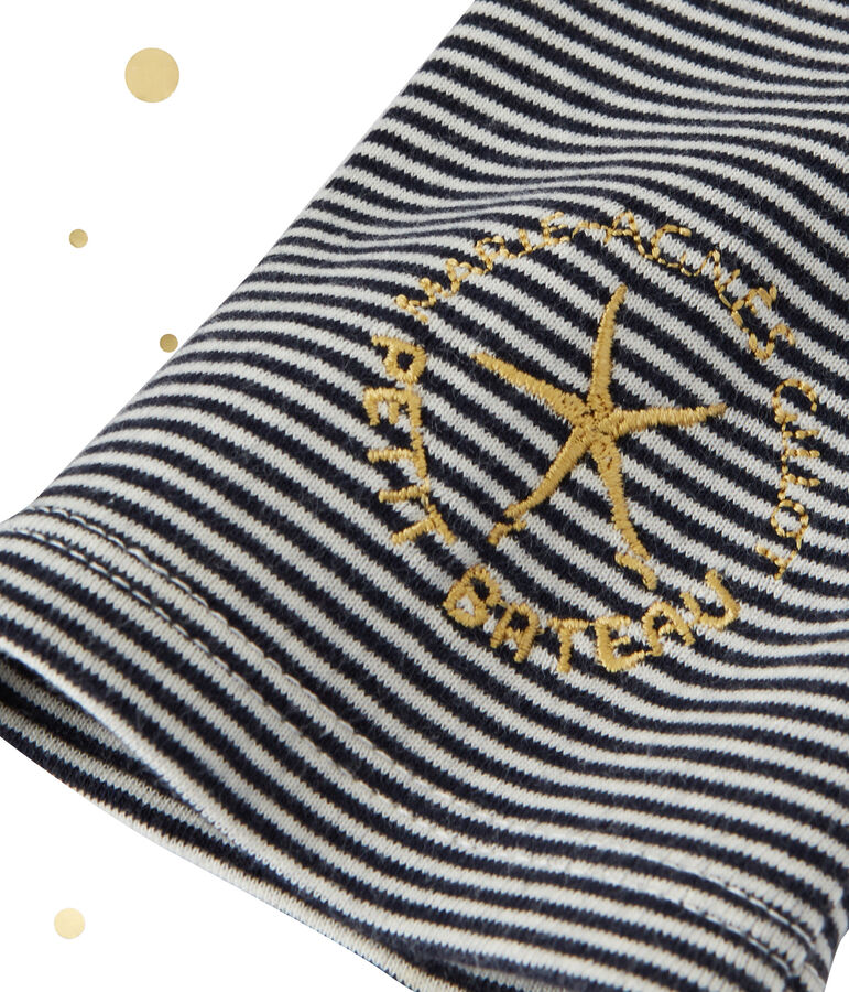 Robe longue femme &agrave; manches longues. Petit bateau x Marie-Agn&egrave;s Gillot azul/blanco