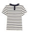 Camiseta de manga corta para niña beige COQUILLE/azul ABYSSE