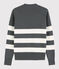 Jersey marinero de algodón de mujer gris ORAGE/blanco MARSHMALLOW