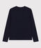 Camiseta LA RECTA de algodón con cuello de pico para mujer azul SMOKING