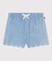 Shorts para beb&eacute; de chambray bordado azul