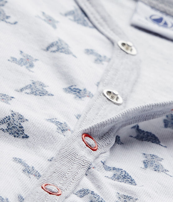 Pijama sin pies en túbico para bebé niño blanco ECUME/blanco MULTICO