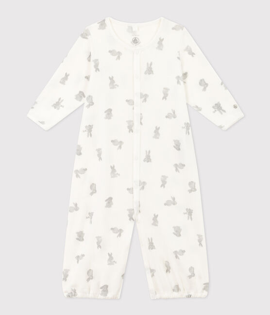 Mono saco de algodón estampado blanco MARSHMALLOW/gris GRIS