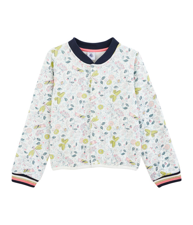 C&aacute;rdigan de ni&ntilde;a blanco/multicolor