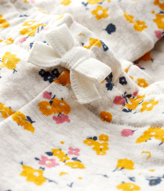 Pantalón de tela túbica para bebé niña beige MONTELIMAR/blanco MULTICO