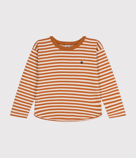 Camiseta infantil de manga larga a rayas de tejido túbico ECUREUIL/ AVALANCHE