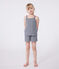 Pijama corto infantil de algodón de tirantes a rayas azul SMOKING/blanco MARSHMALLOW