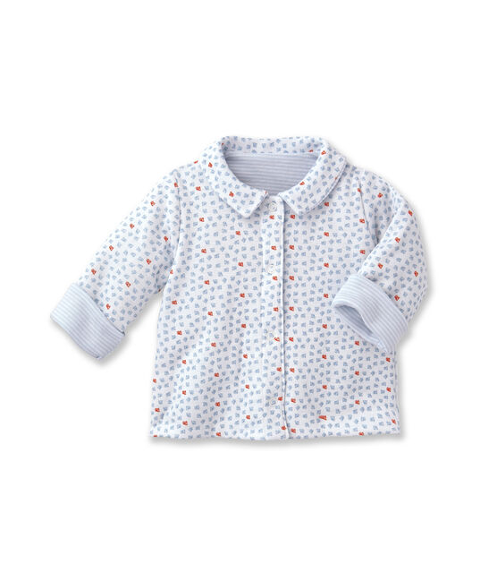 Unisex baby padded reversible milleraies jacket  azul FRAICHEUR/blanco ECUME