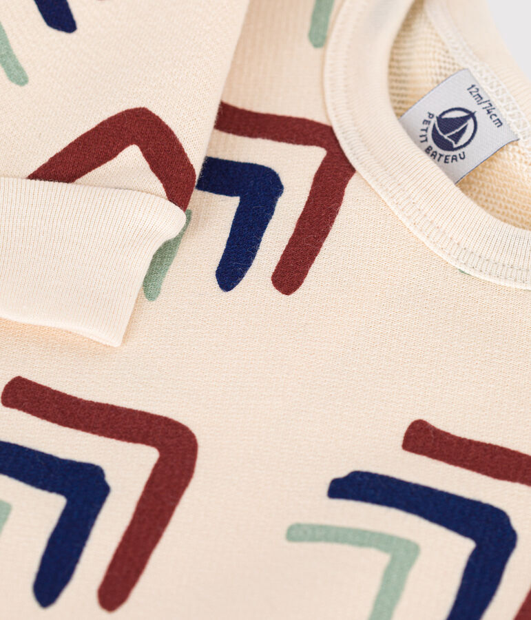 Sudadera de mulet&oacute;n de beb&eacute; crudo/azul/multicolor