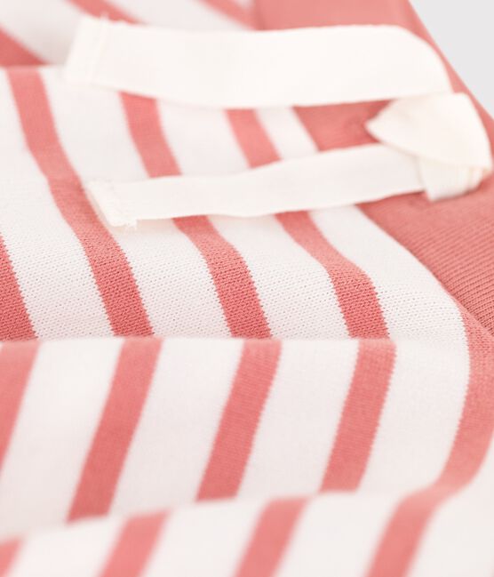 Falda de rayas de algodón de niña blanco MARSHMALLOW/ PAPAYE