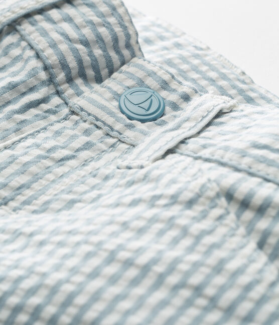 Pantalón de rayas para bebé niño azul FONTAINE/blanco MARSHMALLOW