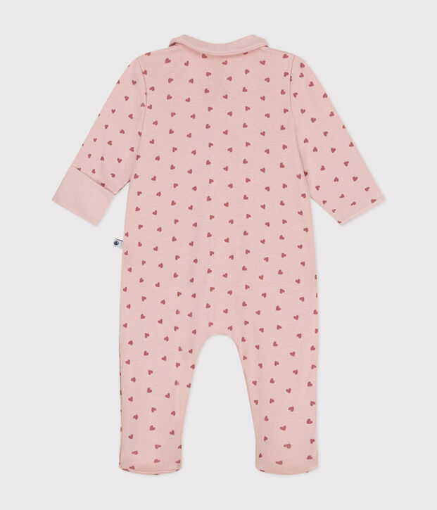 Pijama de algod&oacute;n estampado para beb&eacute; rosa/rosa