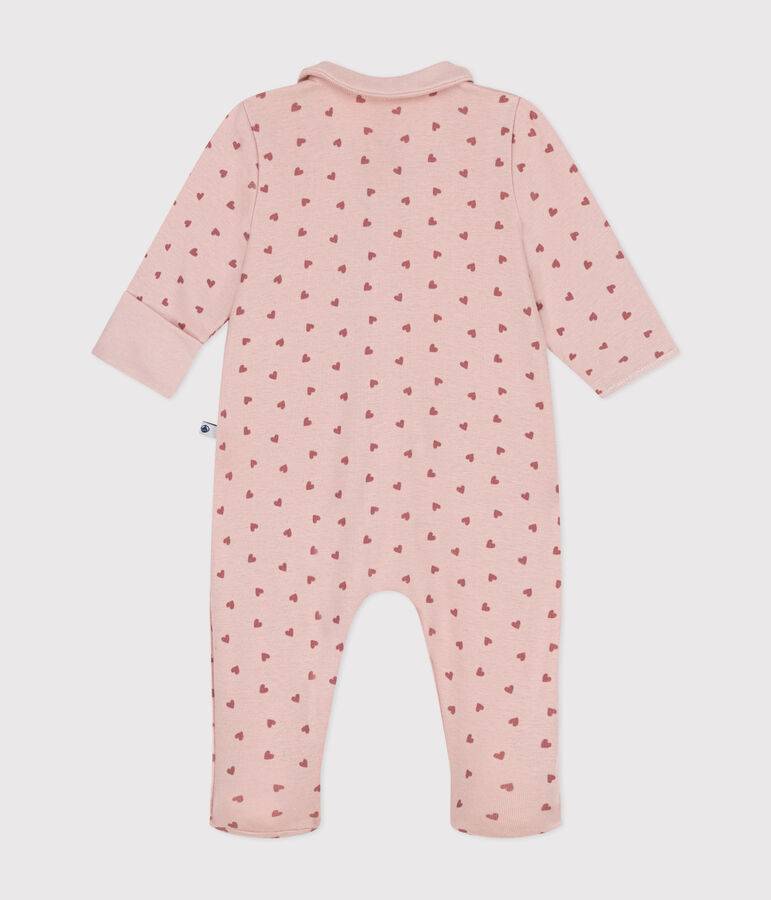 Pijama de algod&oacute;n estampado para beb&eacute; rosa/rosa